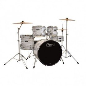 Bateria Tornado By Mapex  22". Blanco Rayado.Sin Platos