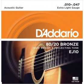 D'addario EJ10 (10-47) Guitarra Acústica [Juego de Cuerdas]